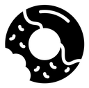 Doughnut black filled icon