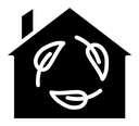 Eco house black filled icon
