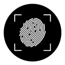 Fingerprint black filled icon