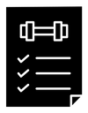 Fitness plan black filled icon