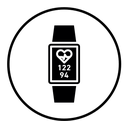 Fitness tracker smart watch black filled icon