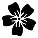 Flax flower black filled icon