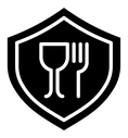 Food safety black filled icon