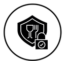 Food security lock black filled icon