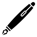 Fountain pen black filled icon