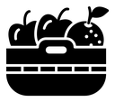 Fruit basket black filled icon