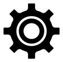 Gear black filled icon