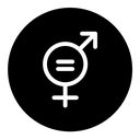 Gender equality black filled icon