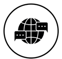 Global dialog black filled icon