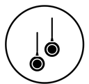 Gymnastic rings black filled icon
