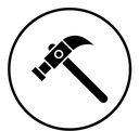 Hammer black filled icon