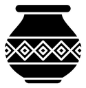 Indian pot black filled icon