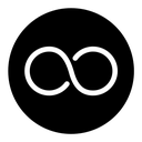 Infinity black filled icon
