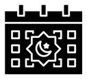 Islamic calendar black filled icon