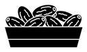 Islamic food date black filled icon