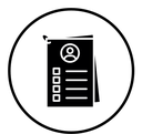 Job description black filled icon
