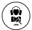 Judge black filled icon