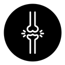 Human knee bone joint black filled icon