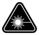 Laser warning black filled icon