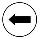 Left Arrow black filled icon