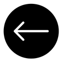 Left Arrow black filled icon