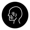 Man acne on face black filled icon