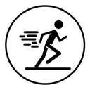 Man fast run black filled icon
