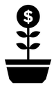 Money tree black filled icon