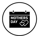 Mothers day calendar black filled icon