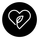 Natural love black filled icon