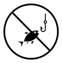 No fishing black filled icon