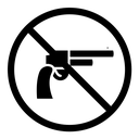 No gun black filled icon