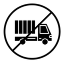 No truck sign black filled icon