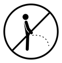 Ban piss sign black filled icon