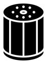 Oil filter black filled icon