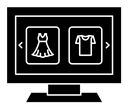 Online clothes shopping black filled icon