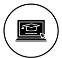 Online education black filled icon