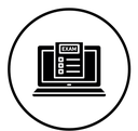 Online exam test black filled icon