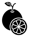 Orange fruit black filled icon