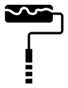 Paint roller black filled icon