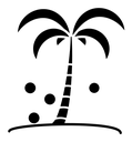 Palm tree black filled icon