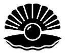 Pearl in the open shell black filled icon