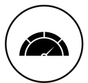 Performance indicator black filled icon