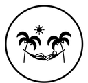 Person in hammock black filled icon