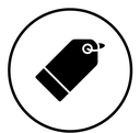 Price tag black filled icon