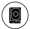 Quran book black filled icon