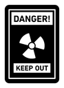 Danger high radiation area keep out sign black filled icon