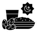 Ramadan breakfast black filled icon