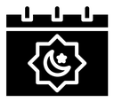 Ramadan calendar black filled icon