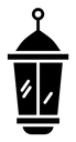 Ramadan lantern black filled icon